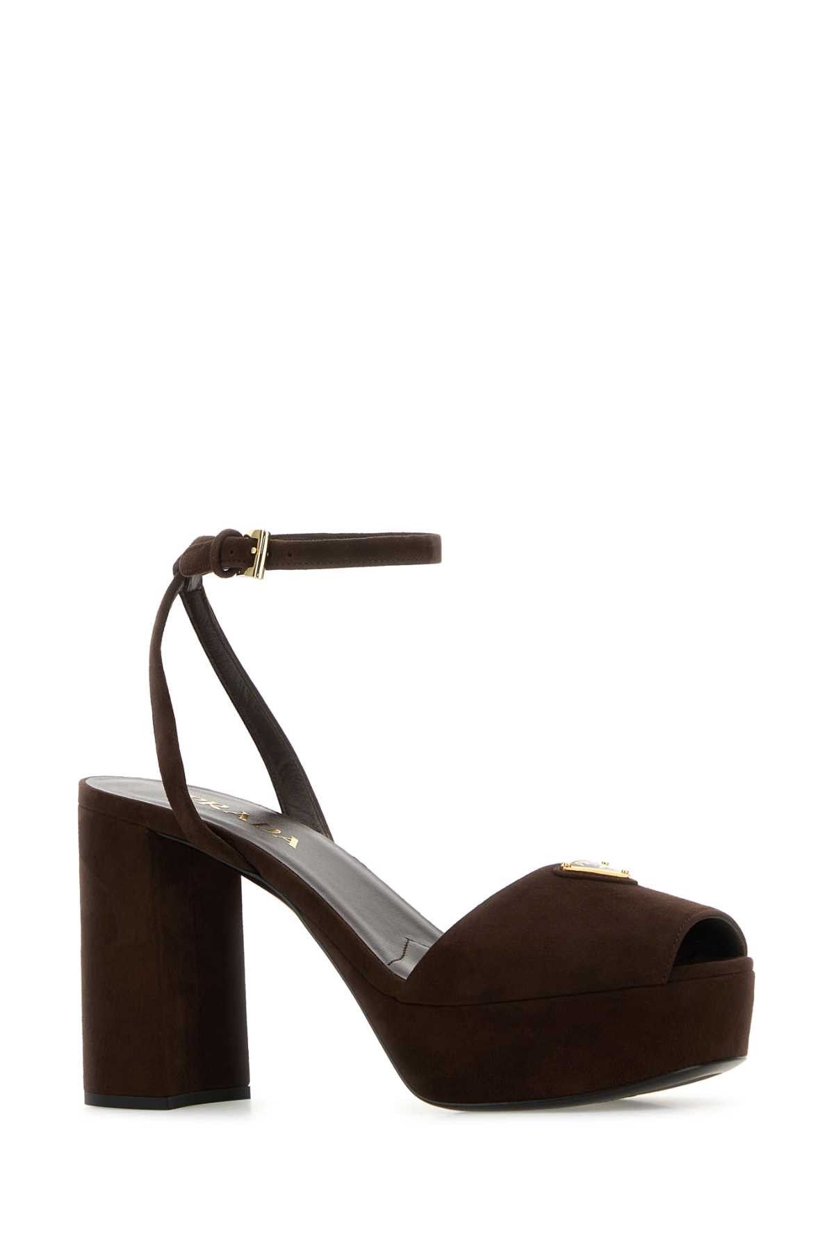 Prada Brown Suede Sandals Size US 10 / IT 40 - 2 Thumbnail