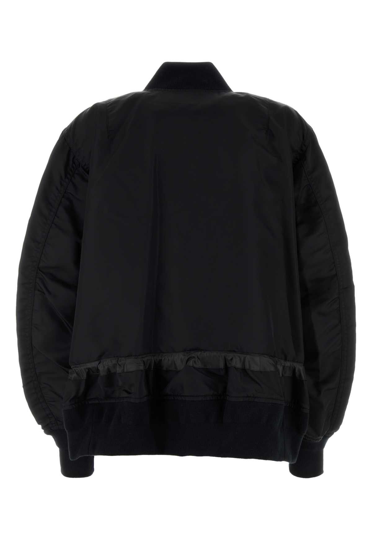 Sacai Black Nylon Bomber Jacket Size M / US 6-8 / IT 42-44 - 2 Thumbnail