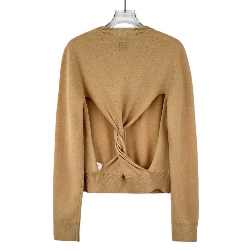 Loewe Loewe Brown Wool Knitted Sweater for Women 0089 Size S / US 4 / IT 40 - 2 Thumbnail