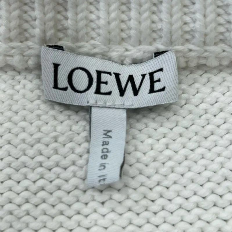 Loewe Loewe White Cotton Long Sleeve Sweatshirt 0089 Size XS / US 0-2 / IT 36-38 - 5 Thumbnail