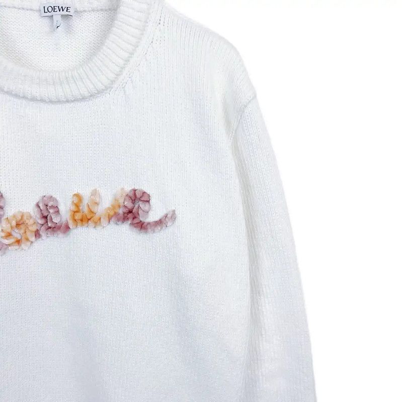 Loewe Loewe White Cotton Long Sleeve Sweatshirt 0089 Size XS / US 0-2 / IT 36-38 - 3 Thumbnail