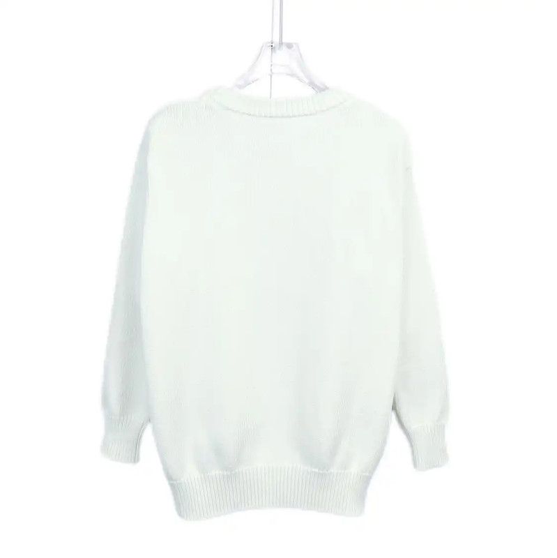 Loewe Loewe White Cotton Long Sleeve Sweatshirt 0089 Size XS / US 0-2 / IT 36-38 - 2 Thumbnail