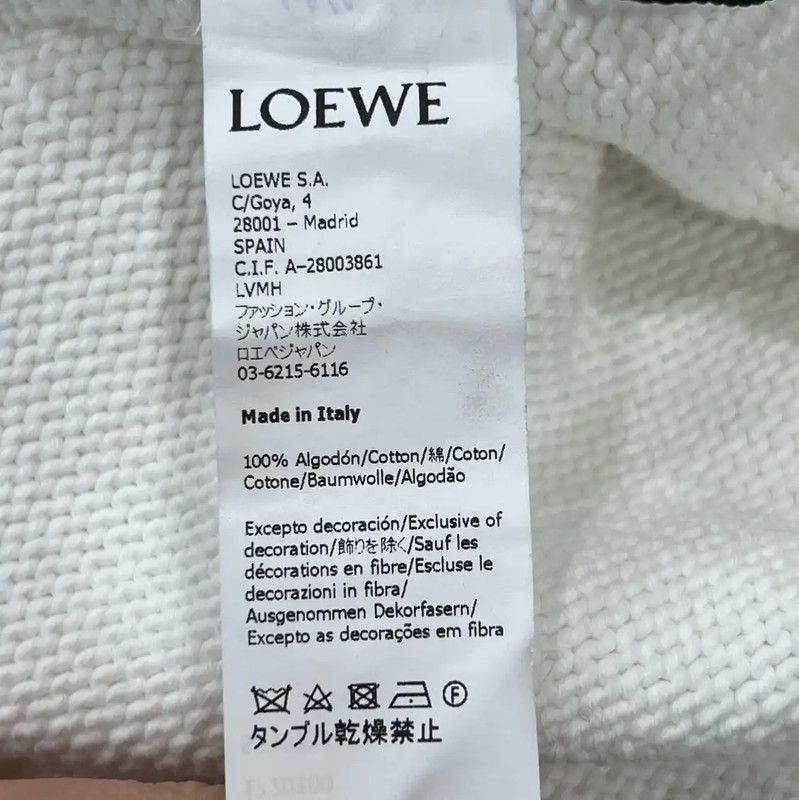 Loewe Loewe White Cotton Long Sleeve Sweatshirt 0089 Size XS / US 0-2 / IT 36-38 - 7 Thumbnail