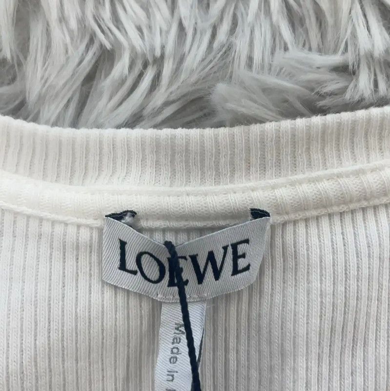 Loewe Loewe White Cotton Crop Top 0089 Size XS / US 0-2 / IT 36-38 - 3 Thumbnail