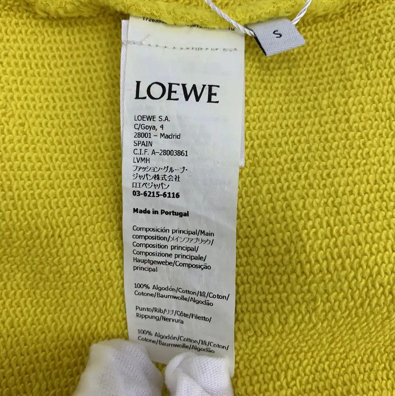 Loewe Loewe Yellow Cotton Sweatshirt for Women 0089 Size S / US 4 / IT 40 - 7 Thumbnail