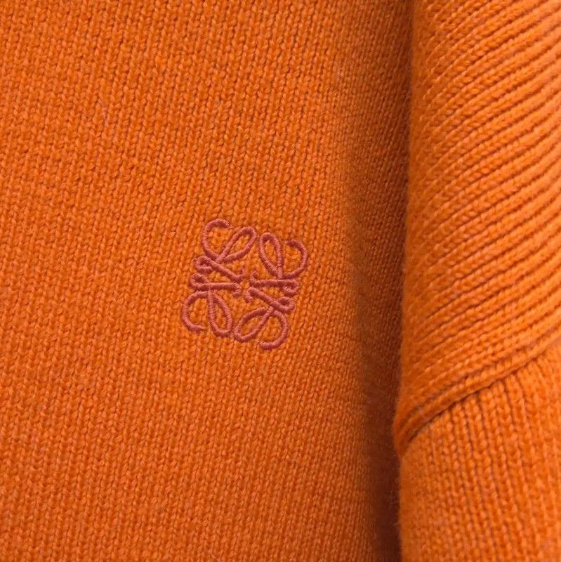 Loewe Loewe Orange Wool Embroidered Long Sleeve Sweater 0089 Size S / US 4 / IT 40 - 4 Thumbnail