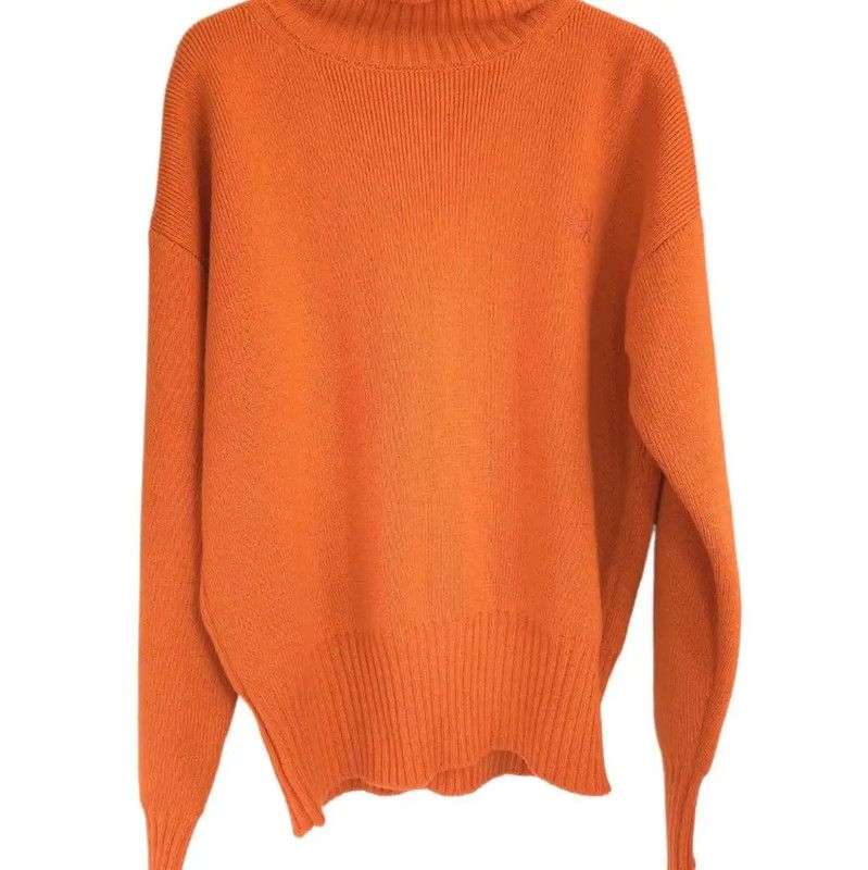 Loewe Loewe Orange Wool Embroidered Long Sleeve Sweater 0089 Size S / US 4 / IT 40 - 2 Thumbnail