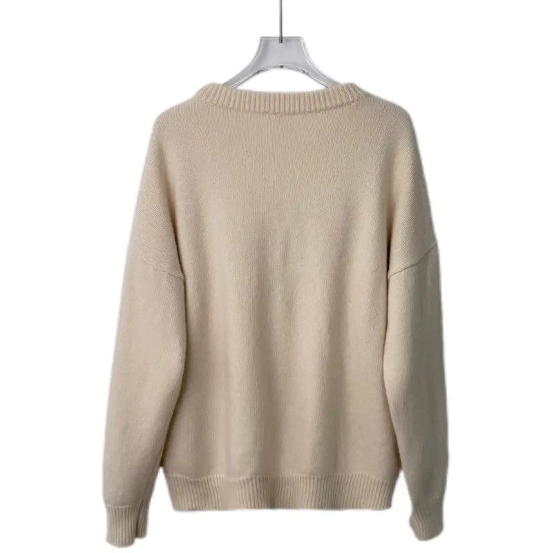 Loewe Loewe White Cotton Blend Women's Sweatshirt 0089 Size L / US 10 / IT 46 - 2 Thumbnail