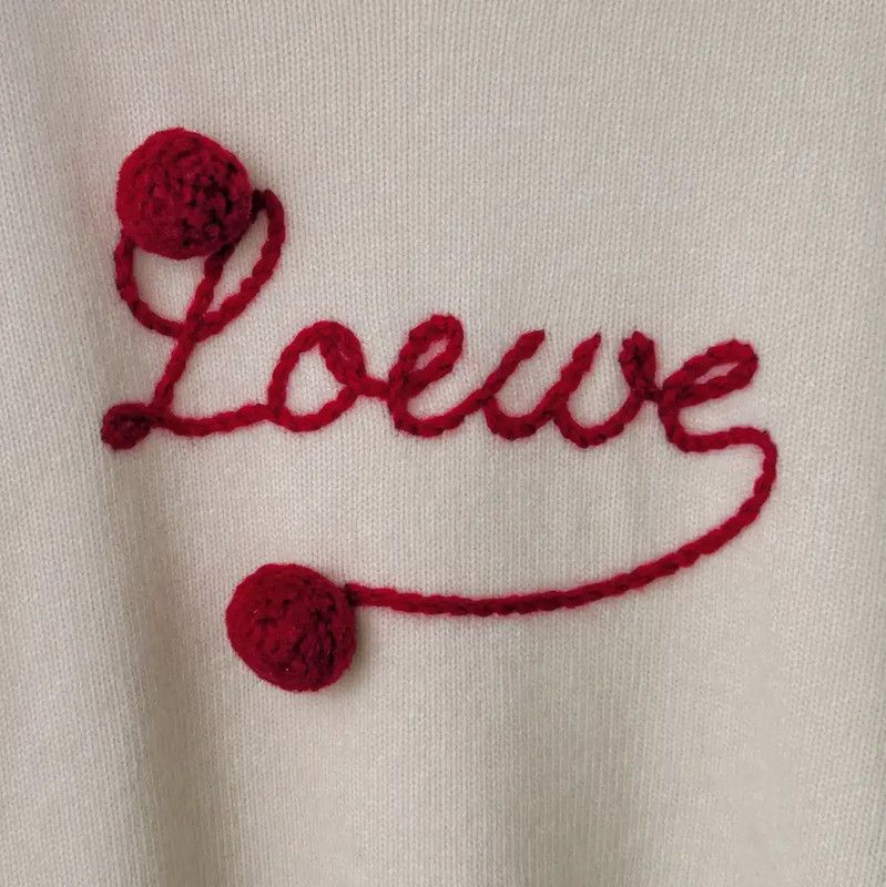 Loewe Loewe White Cotton Blend Women's Sweatshirt 0089 Size L / US 10 / IT 46 - 8 Thumbnail