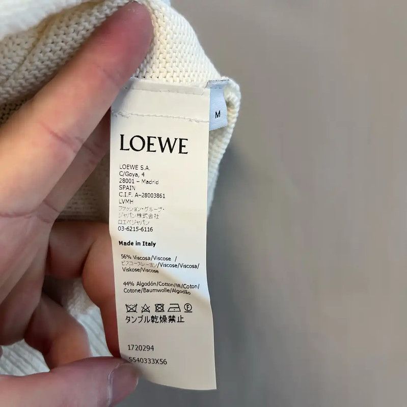 Loewe Loewe White Knit Short Sleeve Sweater 0089 Size M / US 6-8 / IT 42-44 - 5 Thumbnail