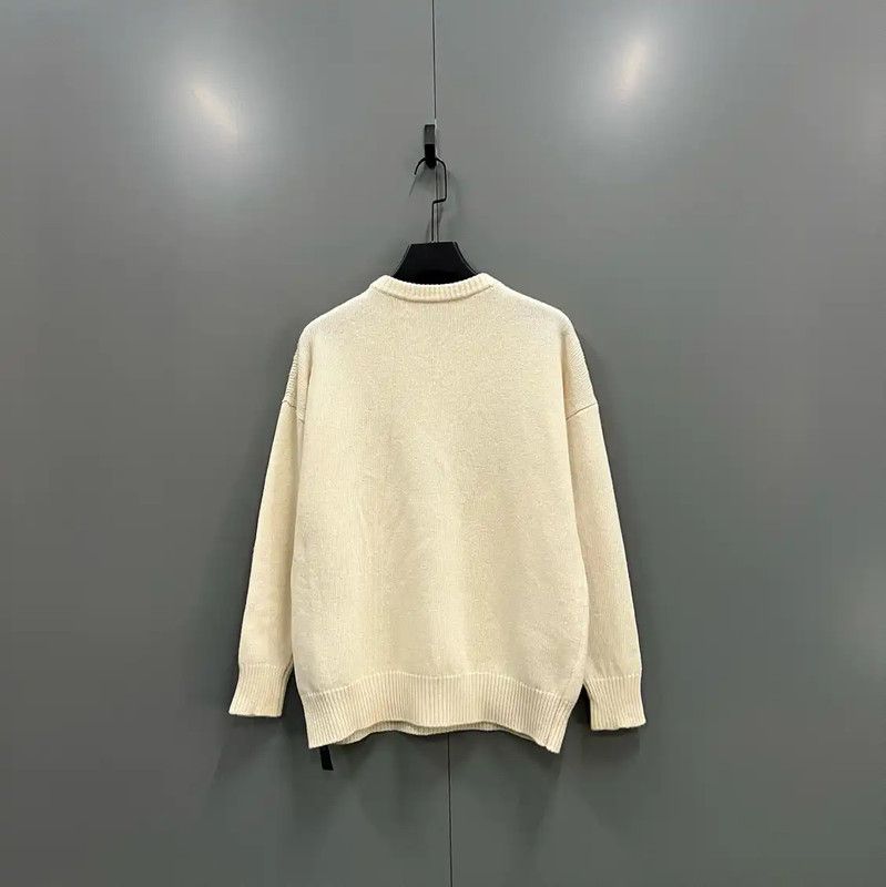 Loewe Loewe Cream Wool Logo Long Sleeve Sweater 0089 Size XS / US 0-2 / IT 36-38 - 4 Thumbnail