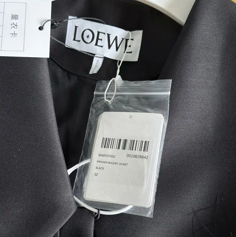 Loewe Loewe Black Cotton Women's Jacket with Fringes 0089 Size ONE SIZE - 4 Thumbnail