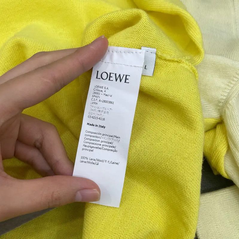 Loewe LOEWE Colorblock Cotton Knit Top for Women 0089 Size L / US 10 / IT 46 - 4 Thumbnail