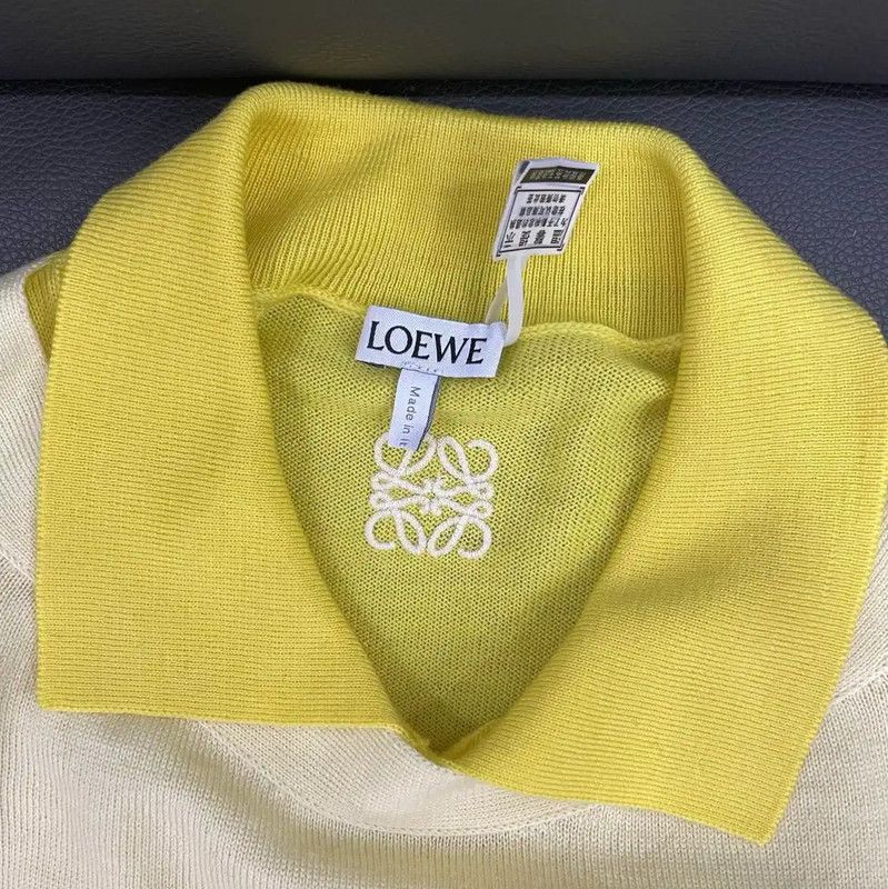 Loewe LOEWE Colorblock Cotton Knit Top for Women 0089 Size L / US 10 / IT 46 - 3 Thumbnail
