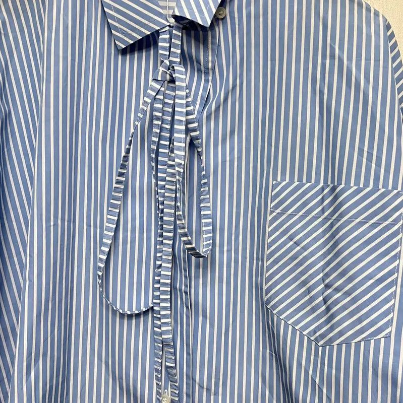 Loewe Loewe Blue Cotton Striped Women's Shirt 0089 Size M / US 6-8 / IT 42-44 - 4 Thumbnail