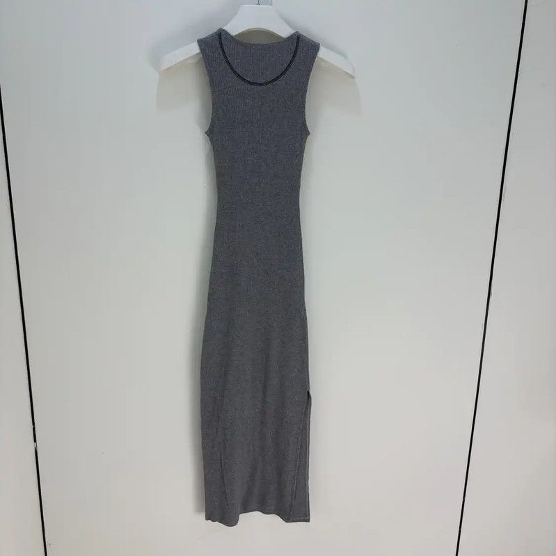 Loewe Loewe Grey Cotton Sleeveless Dress 0089 Size XS / US 0-2 / IT 36-38 - 2 Thumbnail