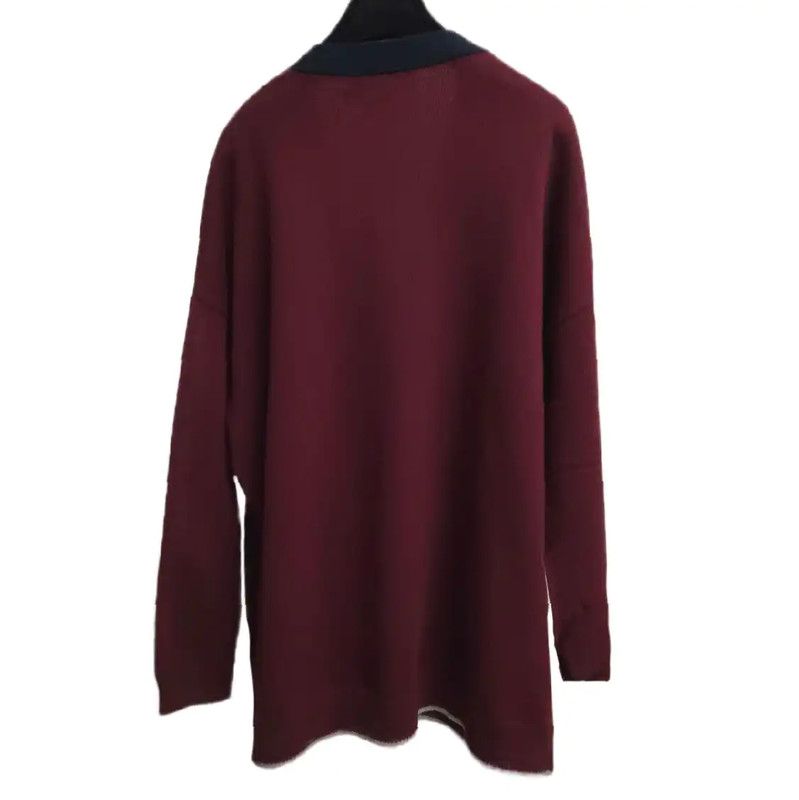 Loewe Loewe Elegant Wine Red Wool Cardigan 0089 Size ONE SIZE - 8 Thumbnail