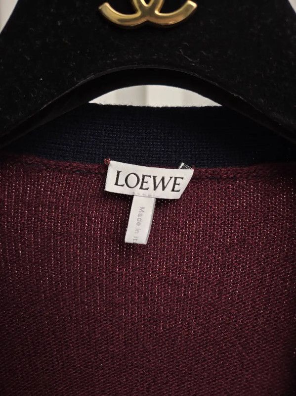 Loewe Loewe Elegant Wine Red Wool Cardigan 0089 Size ONE SIZE - 7 Thumbnail