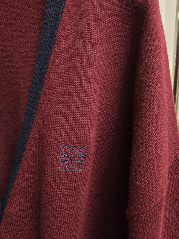 Loewe Loewe Elegant Wine Red Wool Cardigan 0089 Size ONE SIZE - 3 Thumbnail