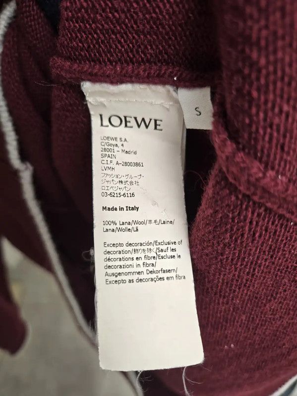 Loewe Loewe Elegant Wine Red Wool Cardigan 0089 Size ONE SIZE - 4 Thumbnail