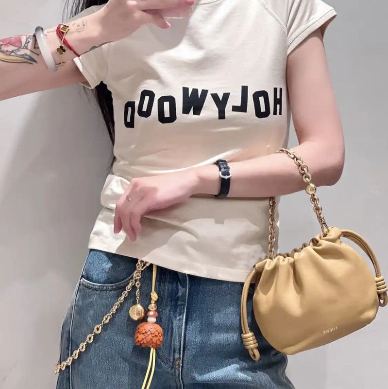 Loewe LOEWE Brown Cotton T-Shirt for Women 0089 Size S / US 4 / IT 40 - 2 Thumbnail