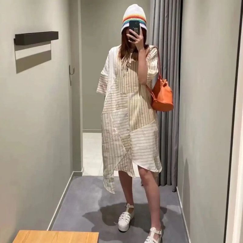 Loewe Loewe Color-Block Linen Dress in XS Size 0089 Size XS / US 0-2 / IT 36-38 - 10 Thumbnail