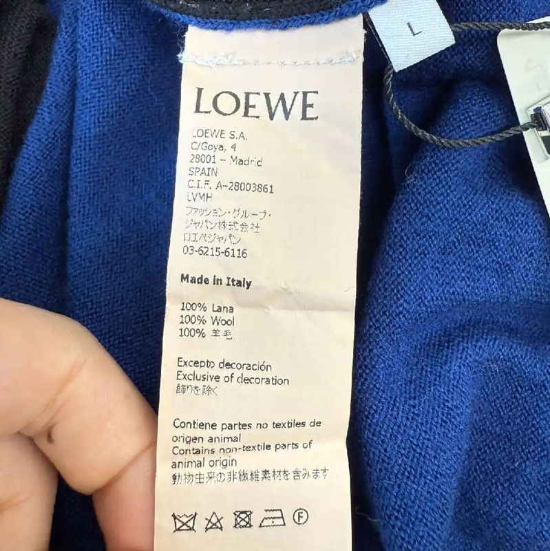 Loewe Loewe Color Block Wool Cardigan for Women 0089 Size L / US 10 / IT 46 - 4 Thumbnail