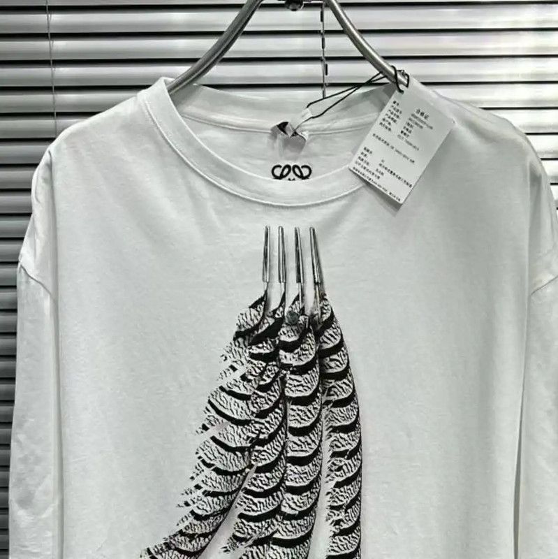 Loewe Loewe White Cotton Women's T-Shirt 0089 Size M / US 6-8 / IT 42-44 - 4 Thumbnail