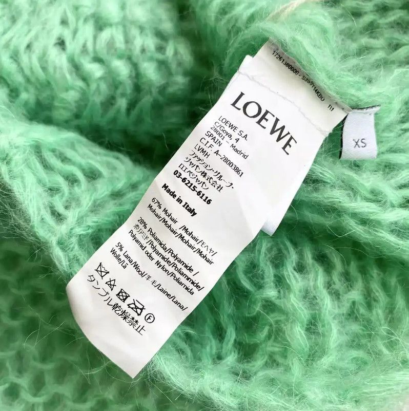 Loewe Loewe Light Green Mohair Knit Sweater 0089 Size XS / US 0-2 / IT 36-38 - 5 Thumbnail
