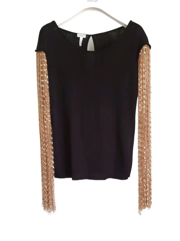 Loewe Loewe Black Long Sleeve Knit Top 0089 Size M / US 6-8 / IT 42-44 - 3 Thumbnail