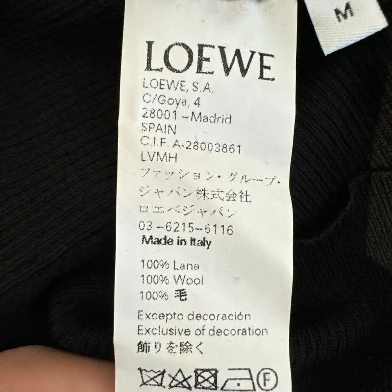 Loewe Loewe Black Wool Long Sleeve Knit Top 0089 Size M / US 6-8 / IT 42-44 - 4 Thumbnail