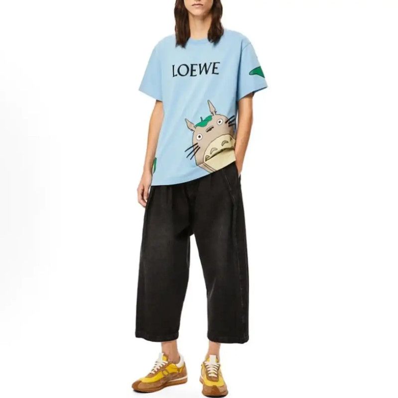 Loewe Loewe Cute Blue Cotton T-shirt 0089 Size S / US 4 / IT 40 - 3 Thumbnail