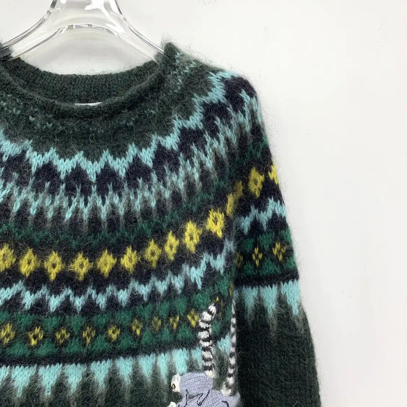 Loewe Loewe Green Mohair Knit Sweater 0089 Size S / US 4 / IT 40 - 3 Thumbnail