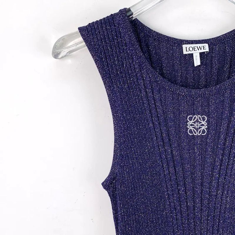 Loewe Loewe Deep Blue Fitted Dress 0089 Size S / US 4 / IT 40 - 3 Thumbnail