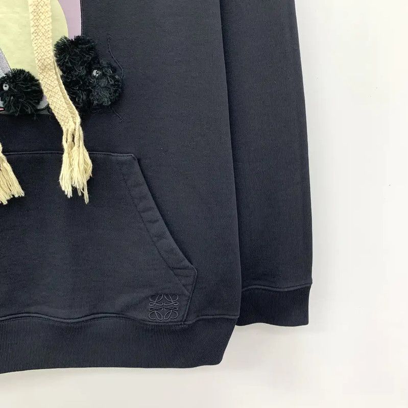 Loewe Loewe Black Cotton Women's Hoodie with Unique Design 0089 Size XS / US 0-2 / IT 36-38 - 4 Thumbnail