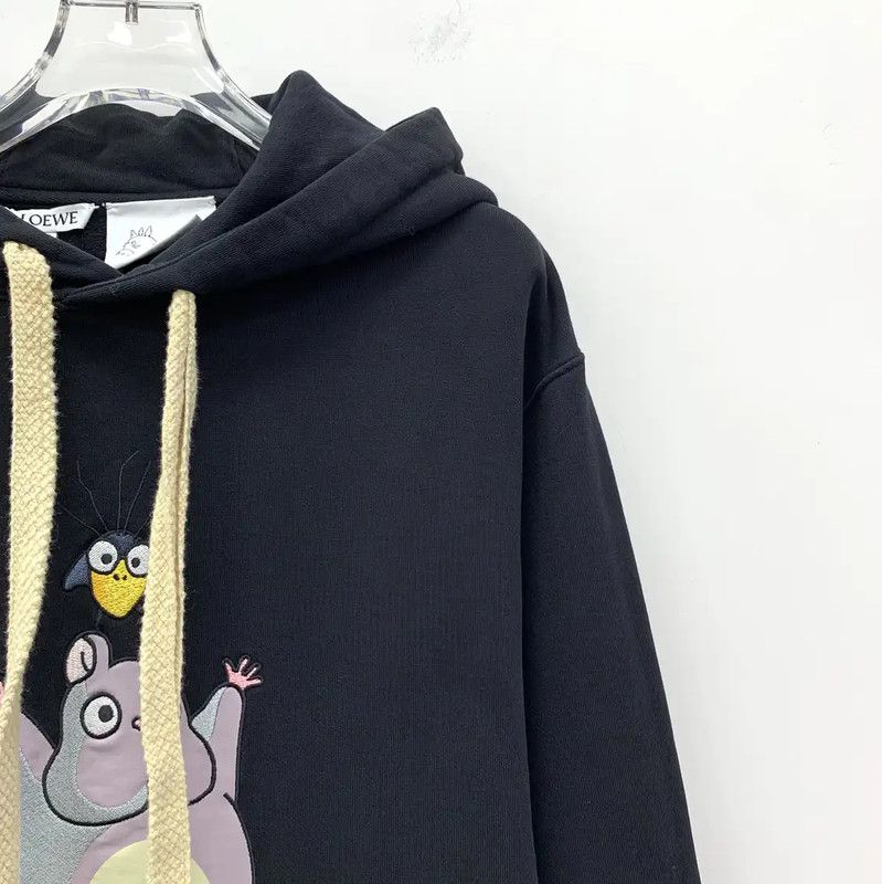 Loewe Loewe Black Cotton Women's Hoodie with Unique Design 0089 Size XS / US 0-2 / IT 36-38 - 3 Thumbnail