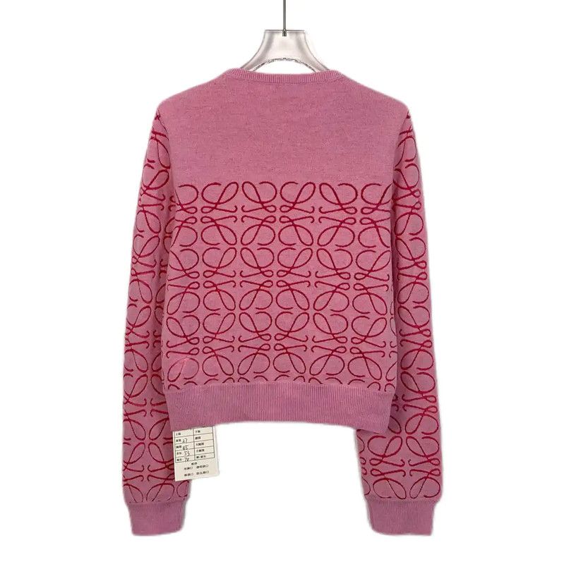 Loewe Loewe Pink Wool Women's Knit Sweater 0089 Size L / US 10 / IT 46 - 2 Thumbnail