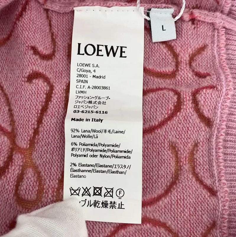 Loewe Loewe Pink Wool Women's Knit Sweater 0089 Size L / US 10 / IT 46 - 6 Thumbnail