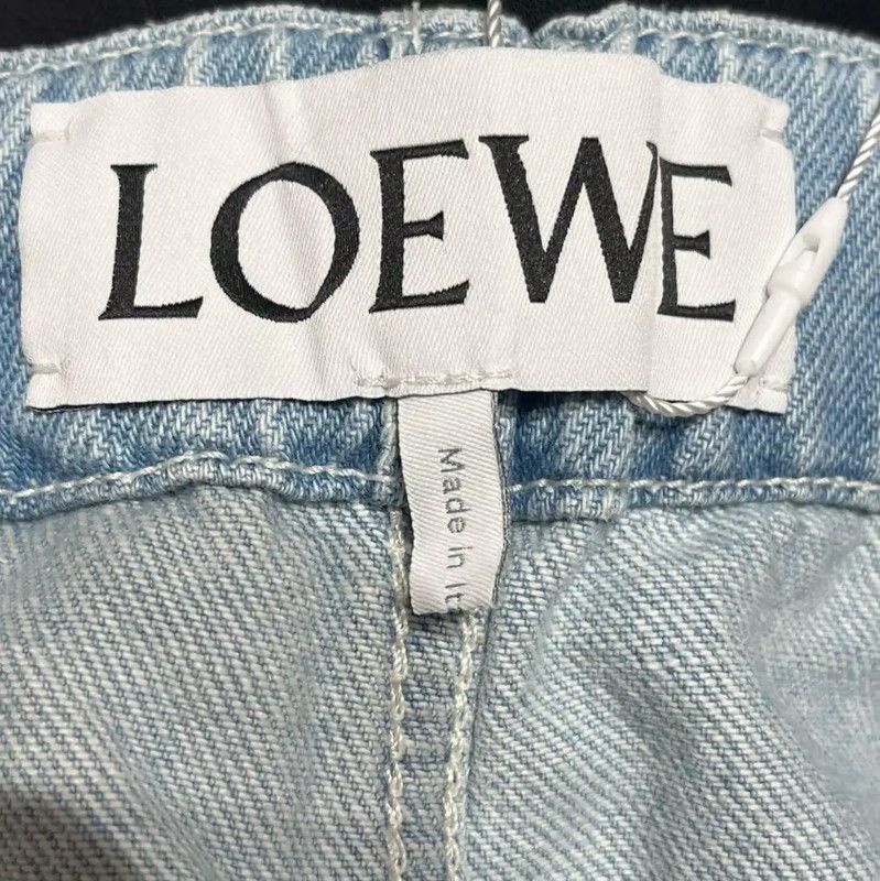 Loewe Loewe Blue Cotton Logo Wide-Leg Pants 0089 Size 27" / US 4 / IT 40 - 3 Thumbnail