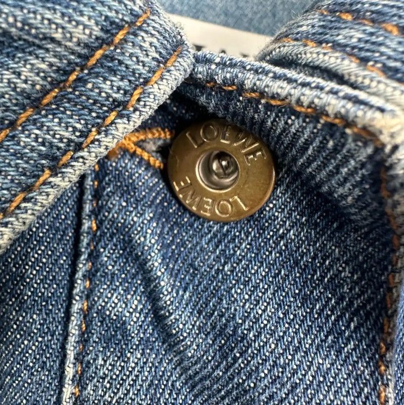 Loewe LOEWE Denim Women's Cardigan with Leather Pocket 0089 Size M / US 6-8 / IT 42-44 - 3 Thumbnail
