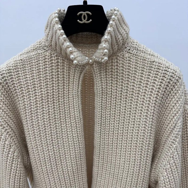 Loewe Loewe Cozy Beige Cashmere Cardigan 0089 Size XS / US 0-2 / IT 36-38 - 3 Thumbnail