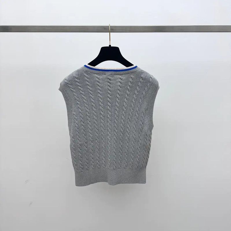 Loewe Loewe Gray Knitted Sleeveless Top 0089 Size L / US 10 / IT 46 - 2 Thumbnail