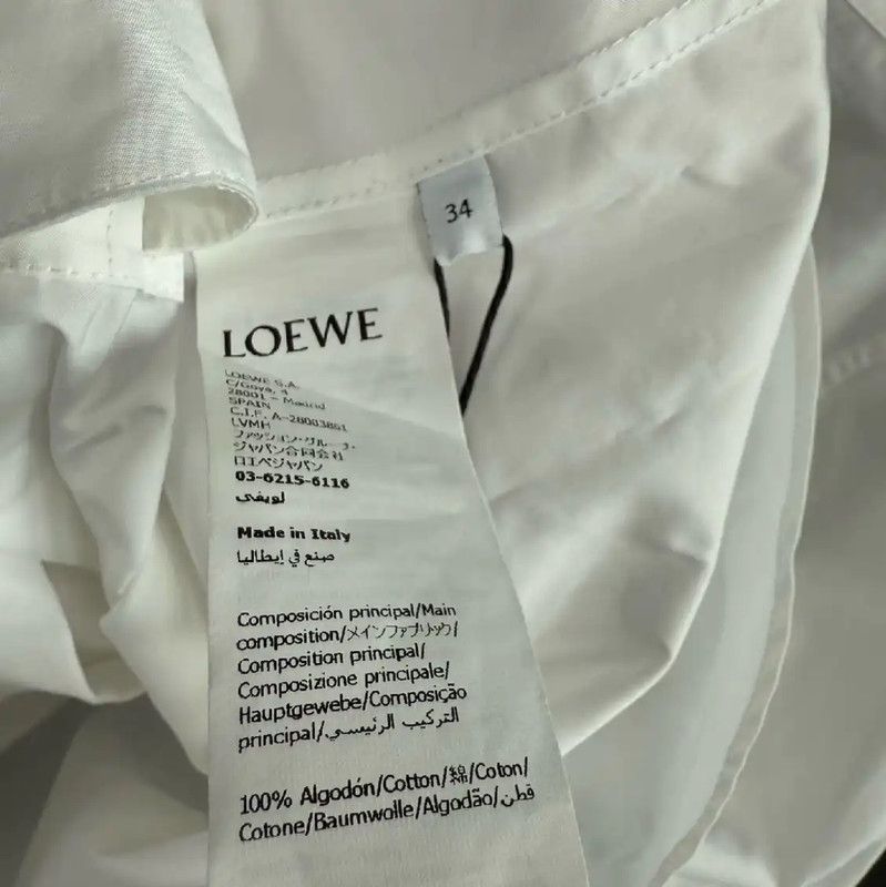 Loewe Loewe Winter White Cotton Logo Shirt 0089 Size S / US 4 / IT 40 - 4 Thumbnail