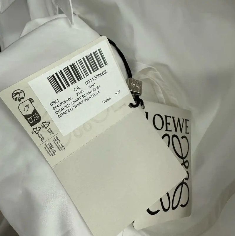 Loewe Loewe Winter White Cotton Logo Shirt 0089 Size S / US 4 / IT 40 - 6 Thumbnail