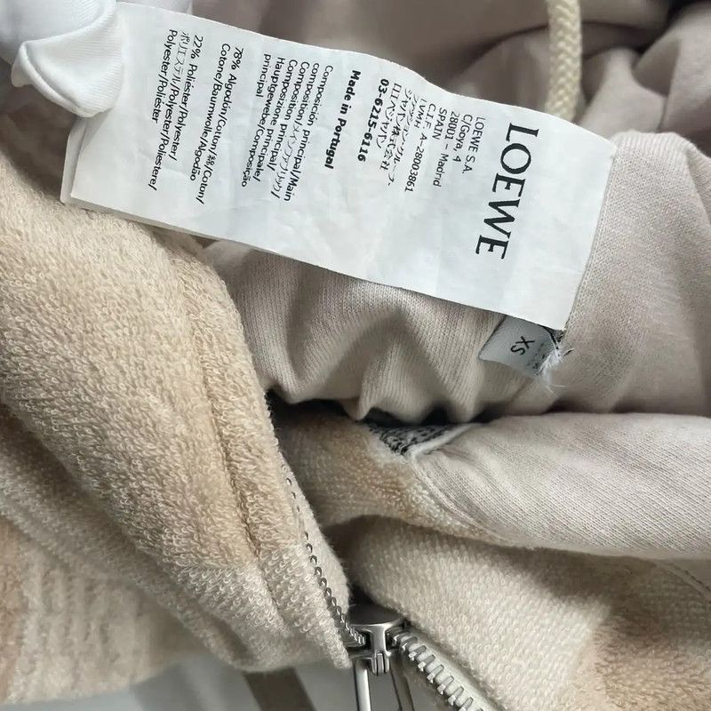 Loewe Loewe Cropped Beige Hoodie for Women 0089 Size XS / US 0-2 / IT 36-38 - 4 Thumbnail