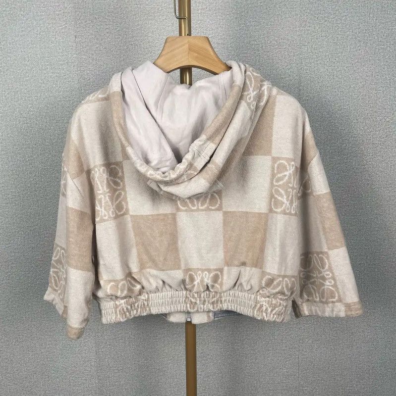 Loewe Loewe Cropped Beige Hoodie for Women 0089 Size XS / US 0-2 / IT 36-38 - 2 Thumbnail