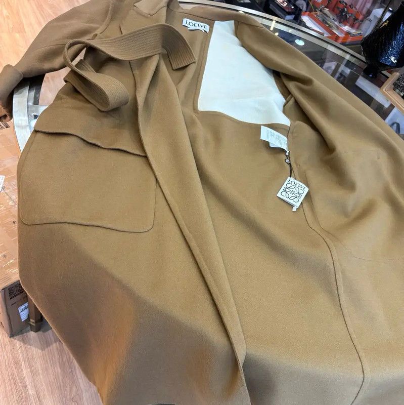 Loewe Loewe Spring Autumn Khaki Wool Long Coat 0089 Size S / US 4 / IT 40 - 5 Thumbnail