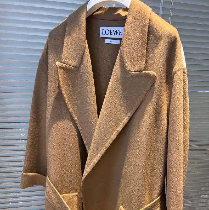 Loewe Loewe Spring Autumn Khaki Wool Long Coat 0089 Size S / US 4 / IT 40 - 2 Thumbnail