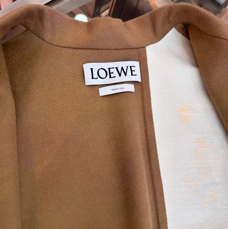 Loewe Loewe Spring Autumn Khaki Wool Long Coat 0089 Size S / US 4 / IT 40 - 10 Thumbnail