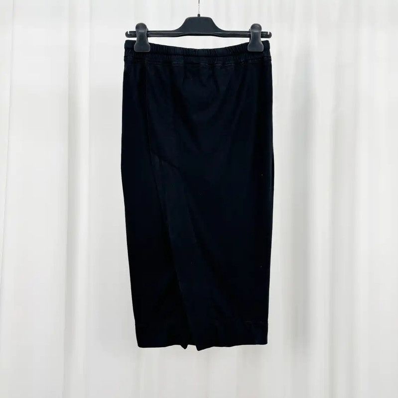 Rick Owens Rick Owens Black Cotton Midi Skirt for Women 0089 Size 22" - 2 Thumbnail